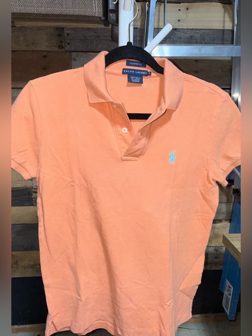 Womans Ralph Lauren Classic Fit Polo Shirt - Peach Small